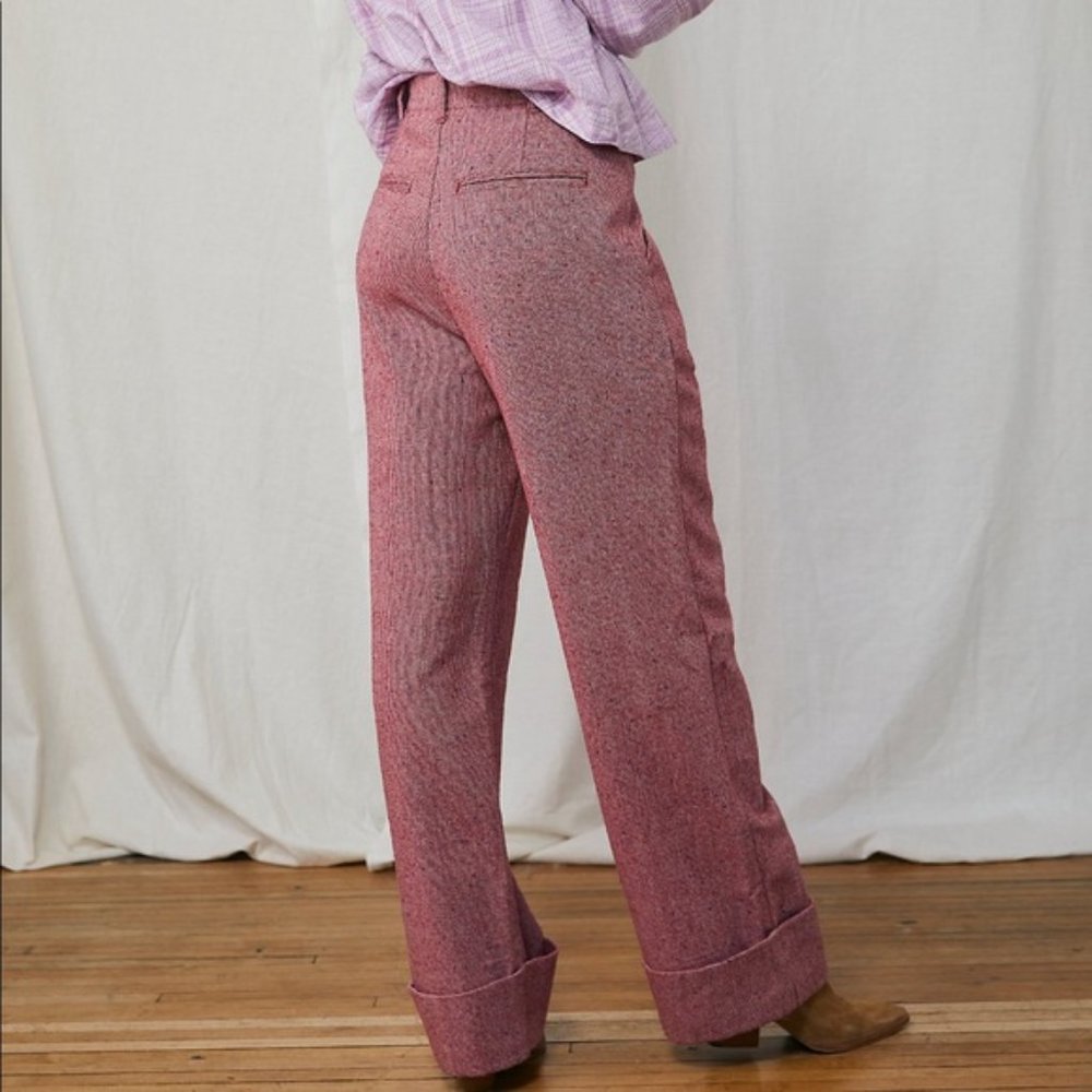 NEW Free People Selina Tweed Trousers WideLeg Pant - Picture 2 of 7